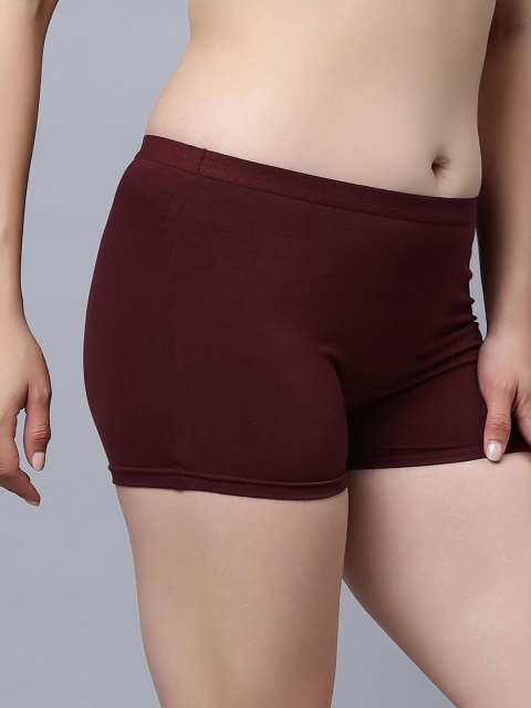 In Care Pure Cotton Mid-Rise Boy Shorts Brief ICLG-SELVI02_MAROON_2XL - Image 2