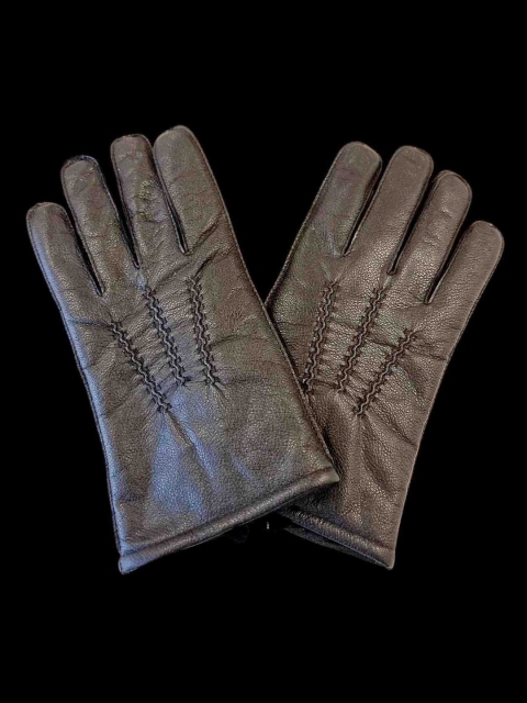 Ultimo Men Patterned Leather Winter Gloves - Image 2