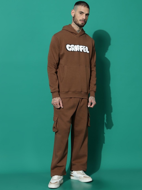 GRIFFEL Men Printed Hooded Tracksuit