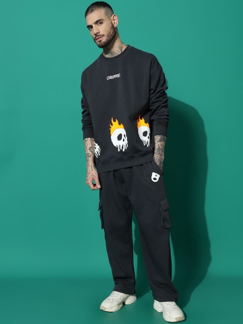 GRIFFEL Men Graphic Oversized Fit Tracksuit