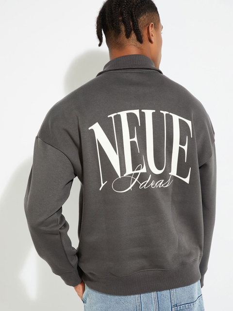 max URB_N Men Oversized Back Printed Sweatshirt