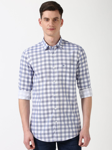 Peter England Casuals Men Slim Fit Opaque Checked Casual Shirt