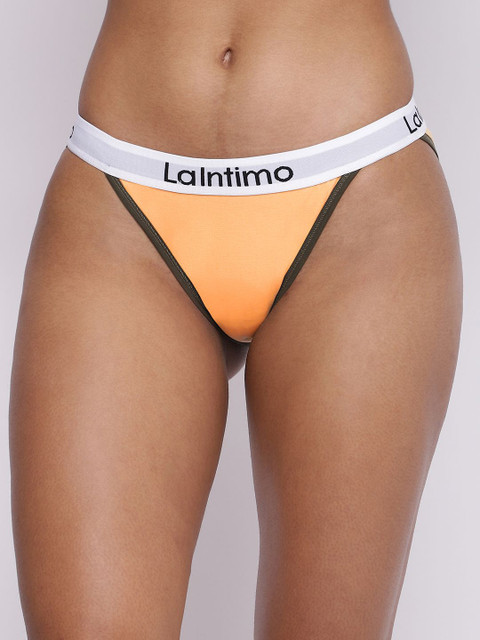 La Intimo Women Anti Microbial Mid Rise Thong Briefs