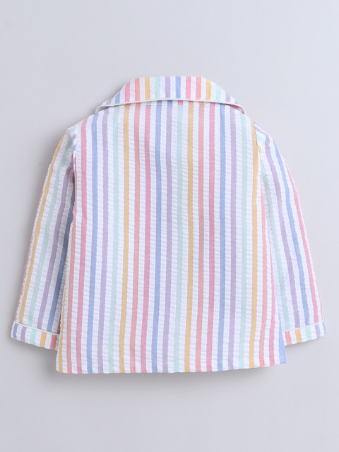 Knitting Doodles Unisex Kids Striped Pure cotton Night suit - Image 3