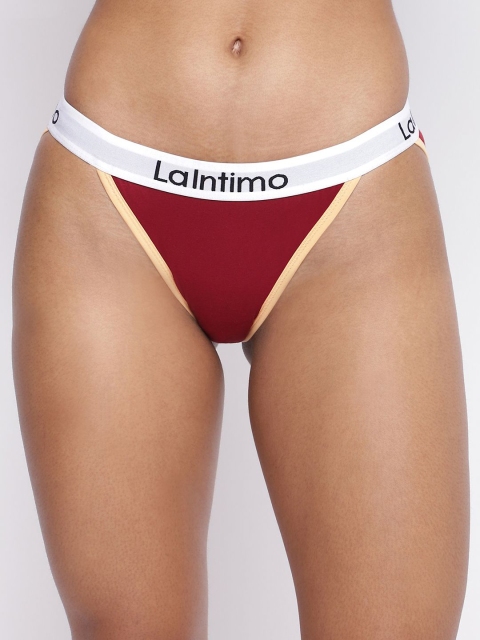 La Intimo Women Mid Rise Seamless Thongs Briefs