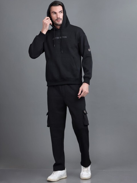 Antiloop Men Printed Drop Shoulder Hooded Tracksuit