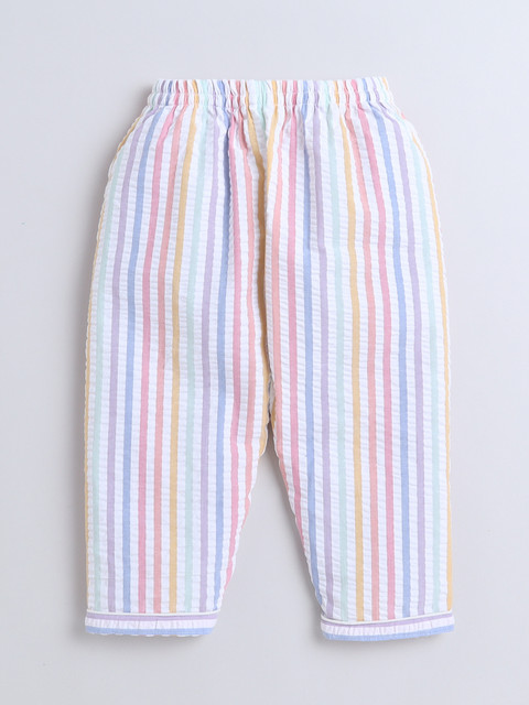 Knitting Doodles Unisex Kids Striped Pure cotton Night suit - Image 4