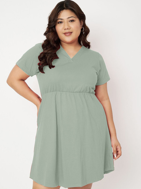 BRINNS Women Plus Size Fit & Flare Dress