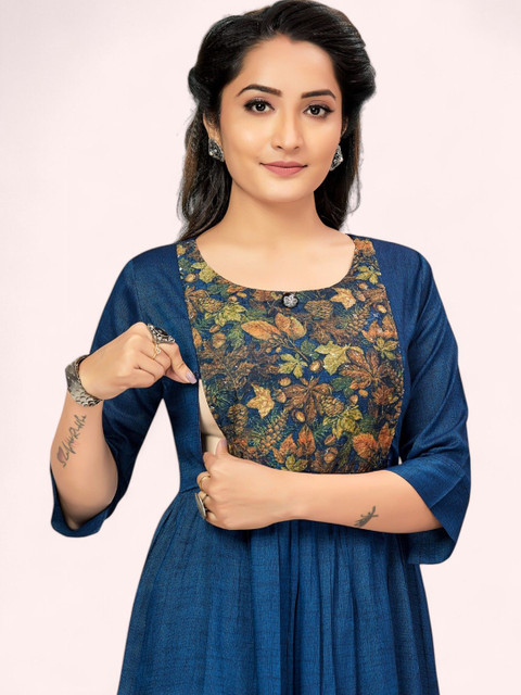 RITIJYA Women Printed Floral Maternity Anarkali Kurta - Image 2