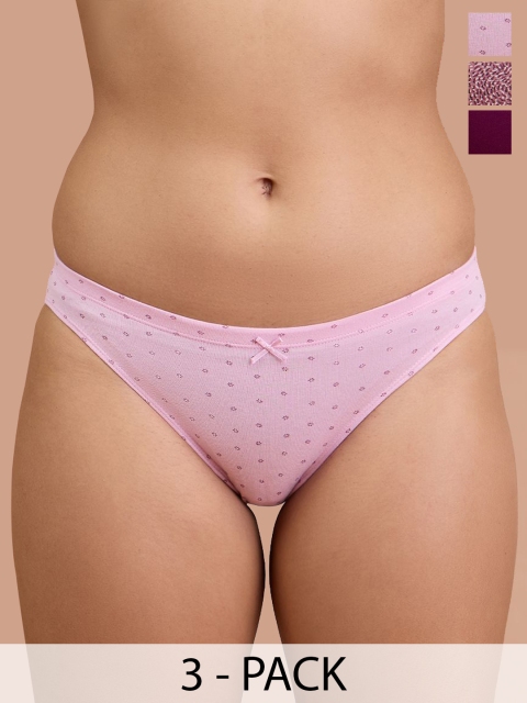 Nykd Women Pack Of 3 Low-Rise Bikini Briefs