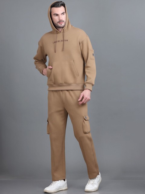 Antiloop Men Printed Drop Shoulder Hooded Tracksuit