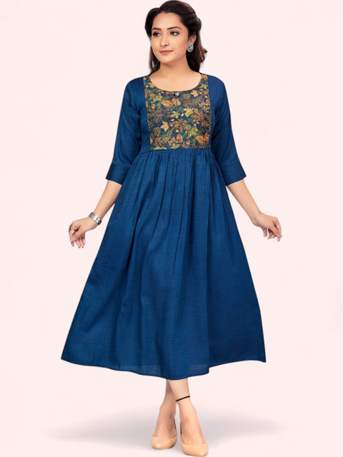 RITIJYA Women Printed Floral Maternity Anarkali Kurta - Image 6
