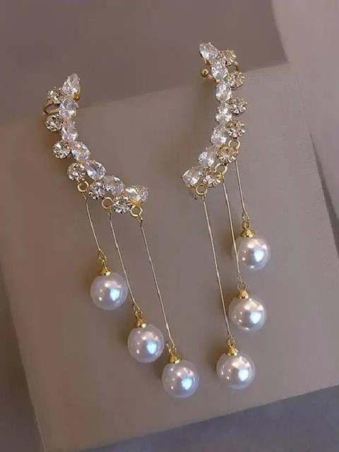 Celestique Teardrop Shaped Ear Cuff Earrings