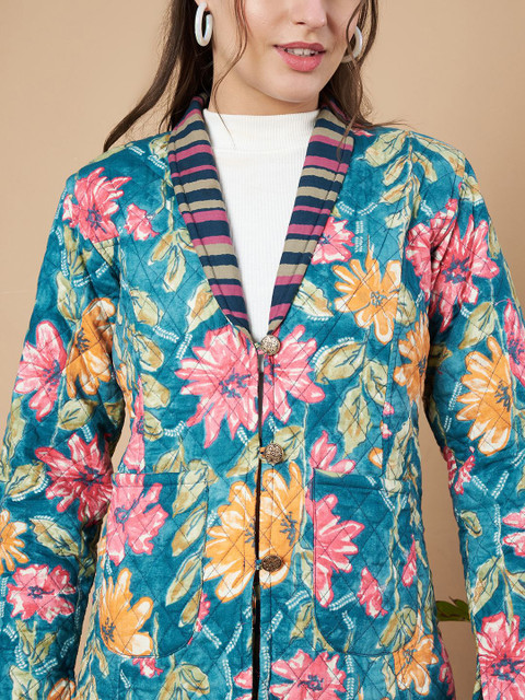 KALINI Floral Printed Comfort Fit Single Breasted Blazer - Image 2