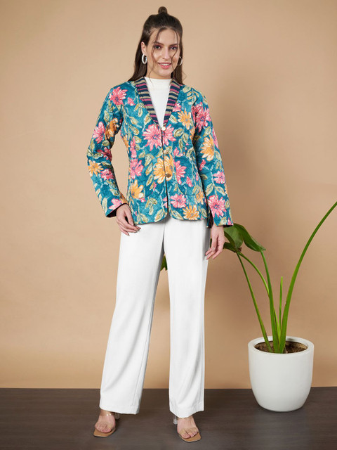 KALINI Floral Printed Comfort Fit Single Breasted Blazer - Image 6