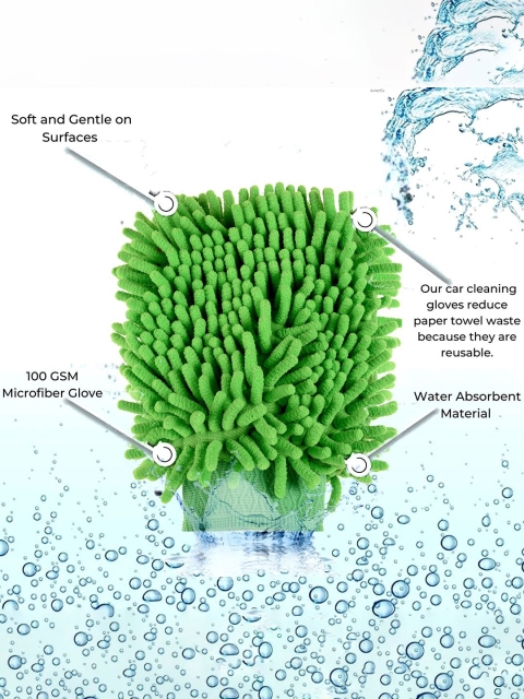 Kuber Industries 6 Pcs Green Multipurpose Microfiber Glove Duster for Home Cleaning Duster - Image 4
