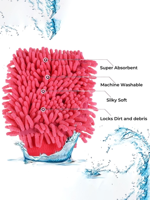Kuber Industries 3 Pcs Pink Multipurpose Microfiber Glove Duster for Home Cleaning Duster - Image 3