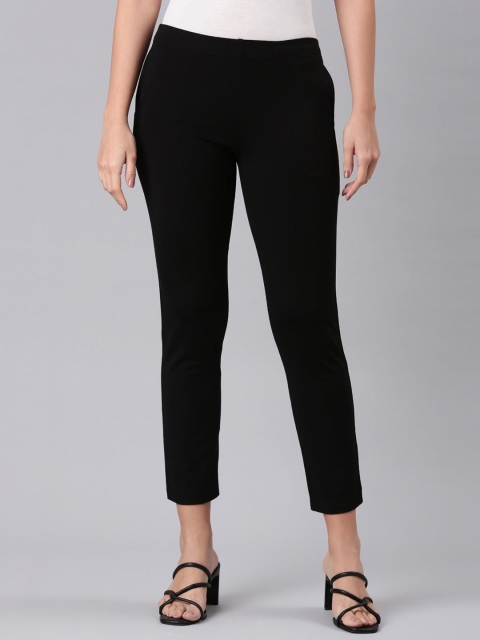 Go Colors Women Slim Fit Cigarette Trousers