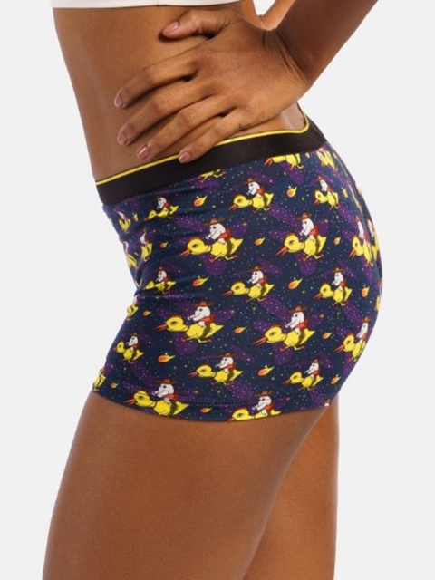 bummer Women Printed Mid-Rise Boy Shorts Briefs - Image 2