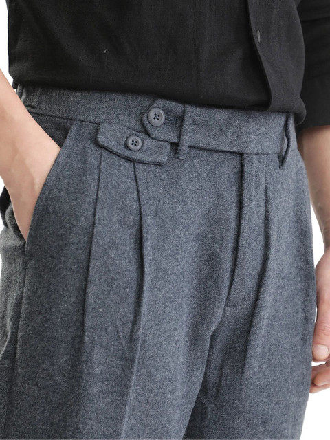 RARE RABBIT Men Comfort Pleated Cotton Formal Trousers - Image 6
