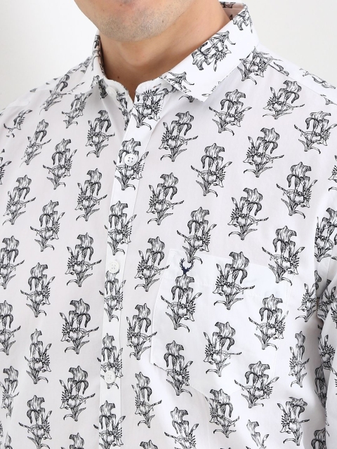 Allen Solly Men Spread Collar Floral Printed Cotton Slim Fit Casual Shirt - Image 2