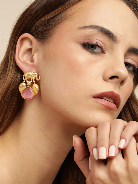 Anouk Classic Gold-Plated Beaded Studs Earrings