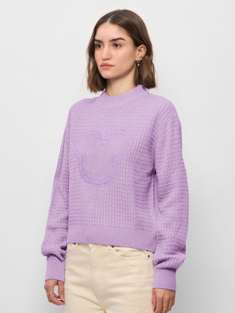The Souled Store Women Cable Knit Turtle Neck Pullover Sweaters - Image 3