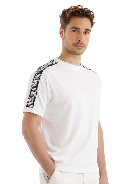 RARE RABBIT Men Graphic Printed Round Neck Cotton Oversized T-shirt - Image 3