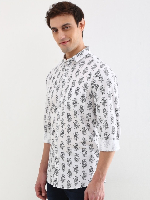 Allen Solly Men Spread Collar Floral Printed Cotton Slim Fit Casual Shirt - Image 3