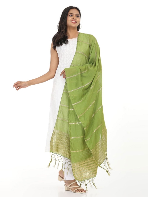 HELLA FASHIONS Striped Viscose Rayon Dupatta - Image 3