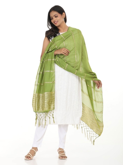 HELLA FASHIONS Striped Viscose Rayon Dupatta - Image 7