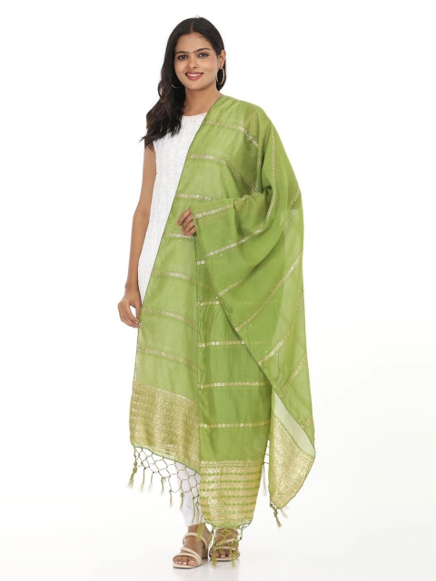 HELLA FASHIONS Striped Viscose Rayon Dupatta - Image 4
