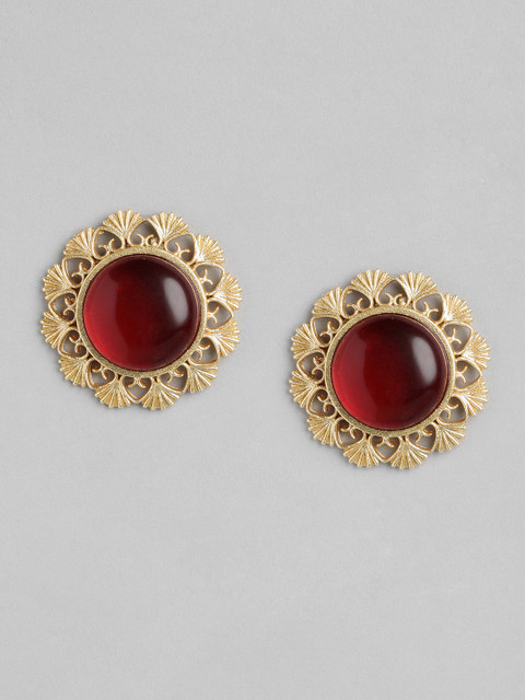 Anouk Gold-Plated Beaded Circular Stud Earrings - Image 2