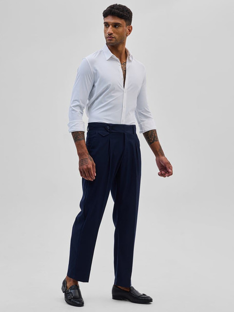 Snitch Men Smart Spread Collar Solid Slim Fit Formal Shirt - Image 5