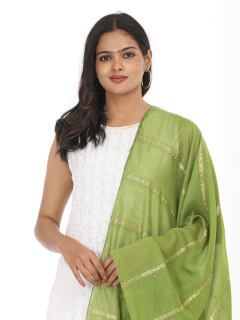 HELLA FASHIONS Striped Viscose Rayon Dupatta - Image 2