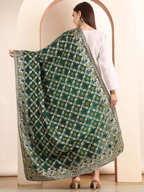SOUNDARYA Woven Design Bandhani Dupatta - Image 5