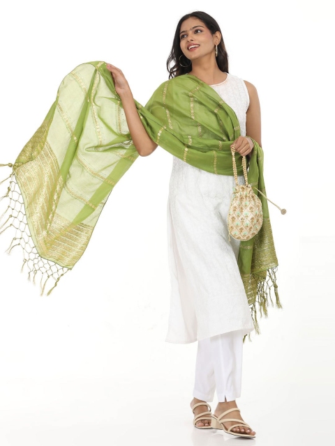 HELLA FASHIONS Striped Viscose Rayon Dupatta - Image 6