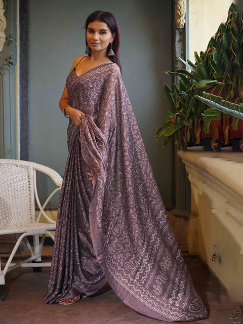 KALINI Paisley Poly Chiffon Saree - Image 3
