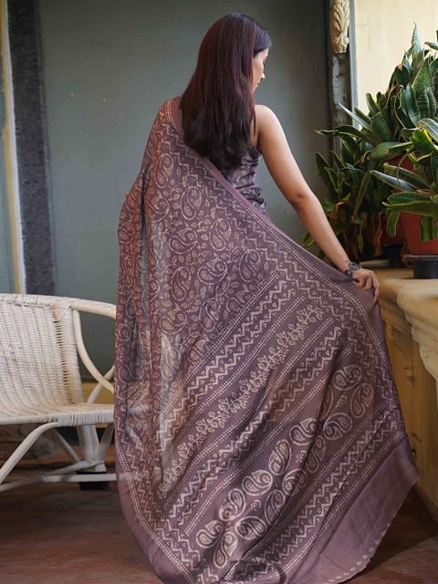 KALINI Paisley Poly Chiffon Saree - Image 4