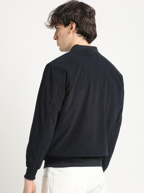 THE BEAR HOUSE Self Design Stand Collar Windcheater Bomber Jacket - Image 4