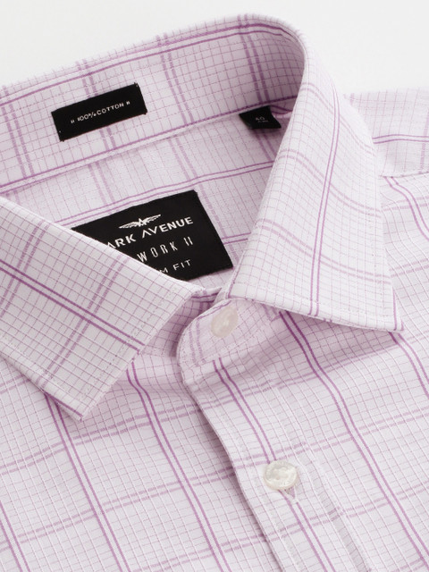 Park Avenue Men Pure Cotton Slim Fit Checked Formal Shirt - Image 2