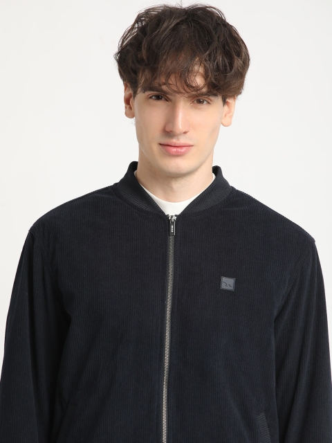 THE BEAR HOUSE Self Design Stand Collar Windcheater Bomber Jacket - Image 2