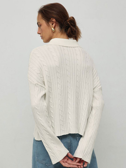 STREET 9 Women Cable Knit Pullover - Image 4