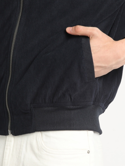 THE BEAR HOUSE Self Design Stand Collar Windcheater Bomber Jacket - Image 7