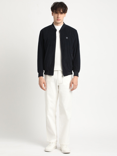 THE BEAR HOUSE Self Design Stand Collar Windcheater Bomber Jacket - Image 5
