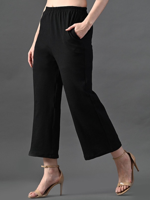 The Roadster Lifestyle Co Women Relaxed Straight Fit Mid-Rise Wide Leg Trousers - Image 2