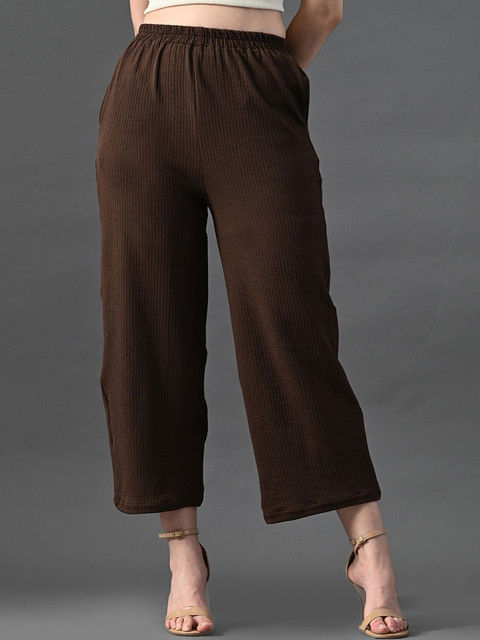 The Roadster Lifestyle Co Women Straight Fit High-Rise Parallel Trousers