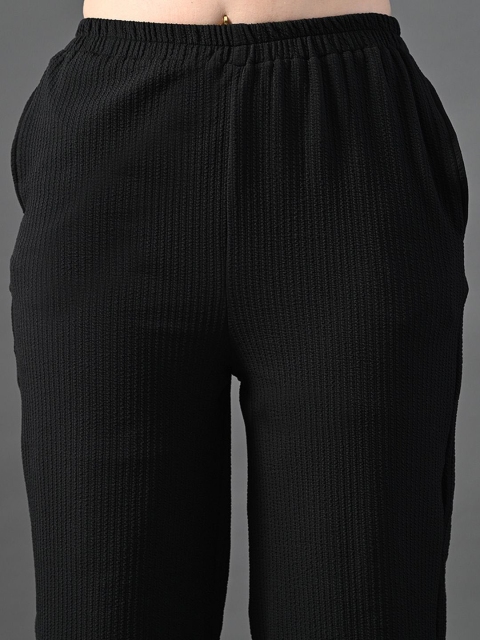The Roadster Lifestyle Co Women Relaxed Straight Fit Mid-Rise Wide Leg Trousers - Image 7
