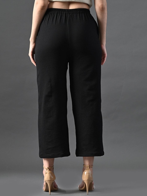 The Roadster Lifestyle Co Women Relaxed Straight Fit Mid-Rise Wide Leg Trousers - Image 3