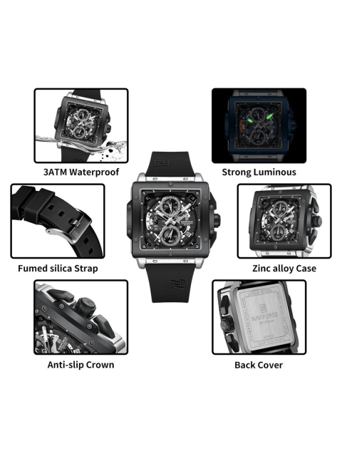 Naviforce Men Embellished Dial & Straps Analogue Chronograph Watch NF8064_S B B - Image 6